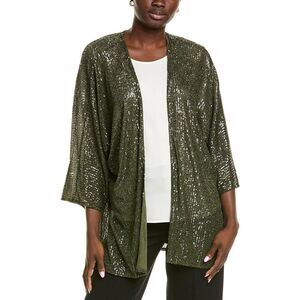 Anne Klein Womens Kimono Cardigan, Gray